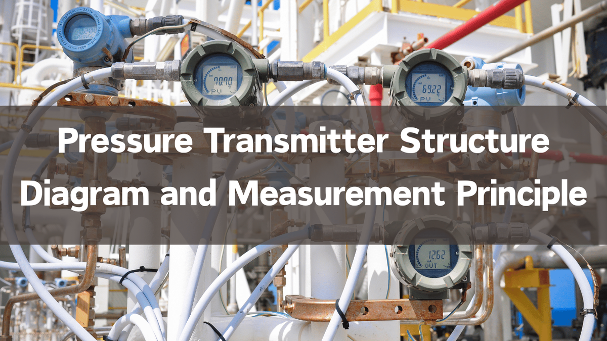 Pressure transmitter structure showing diaphragm sensor electronics housing and internal measurement components