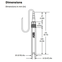ABB 100E 12 mm pH ORP sensor design view