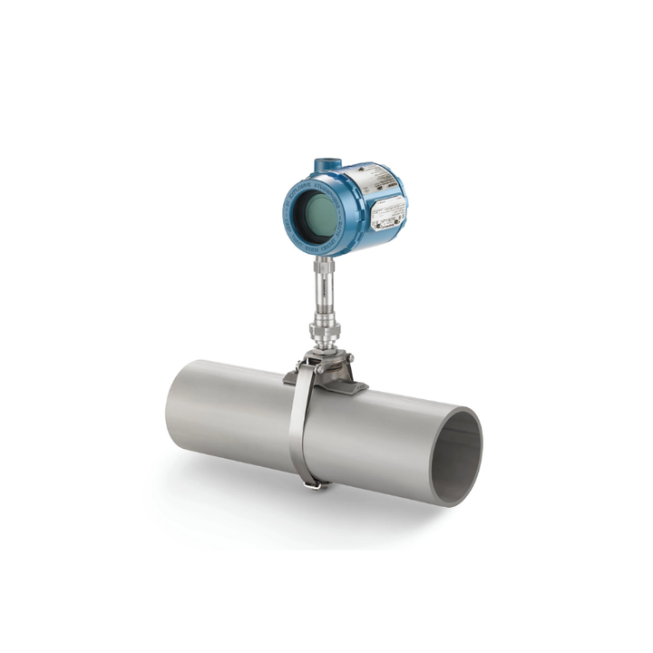 Rosemount X-well process temperature sensor mounted on industrial piping